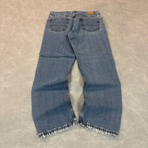 Urban Up Pipeline Men 34x30 Medium Wash Distressed Straight Leg Denim Jeans Blue